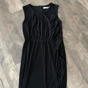 Calvin Klein Sleeveless Little Black Dress with Ruffle Detail